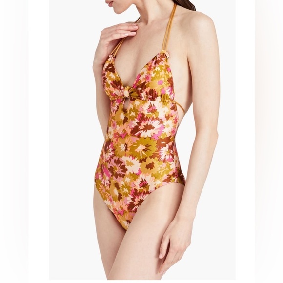 Zimmermann Other - NWT ZIMMERMANN Knotted floral-print halterneck swimsuit size 3 (8-10)